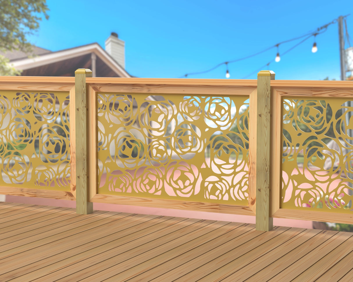 Rose Bush Railing Panel Insert - Madison Iron and Wood