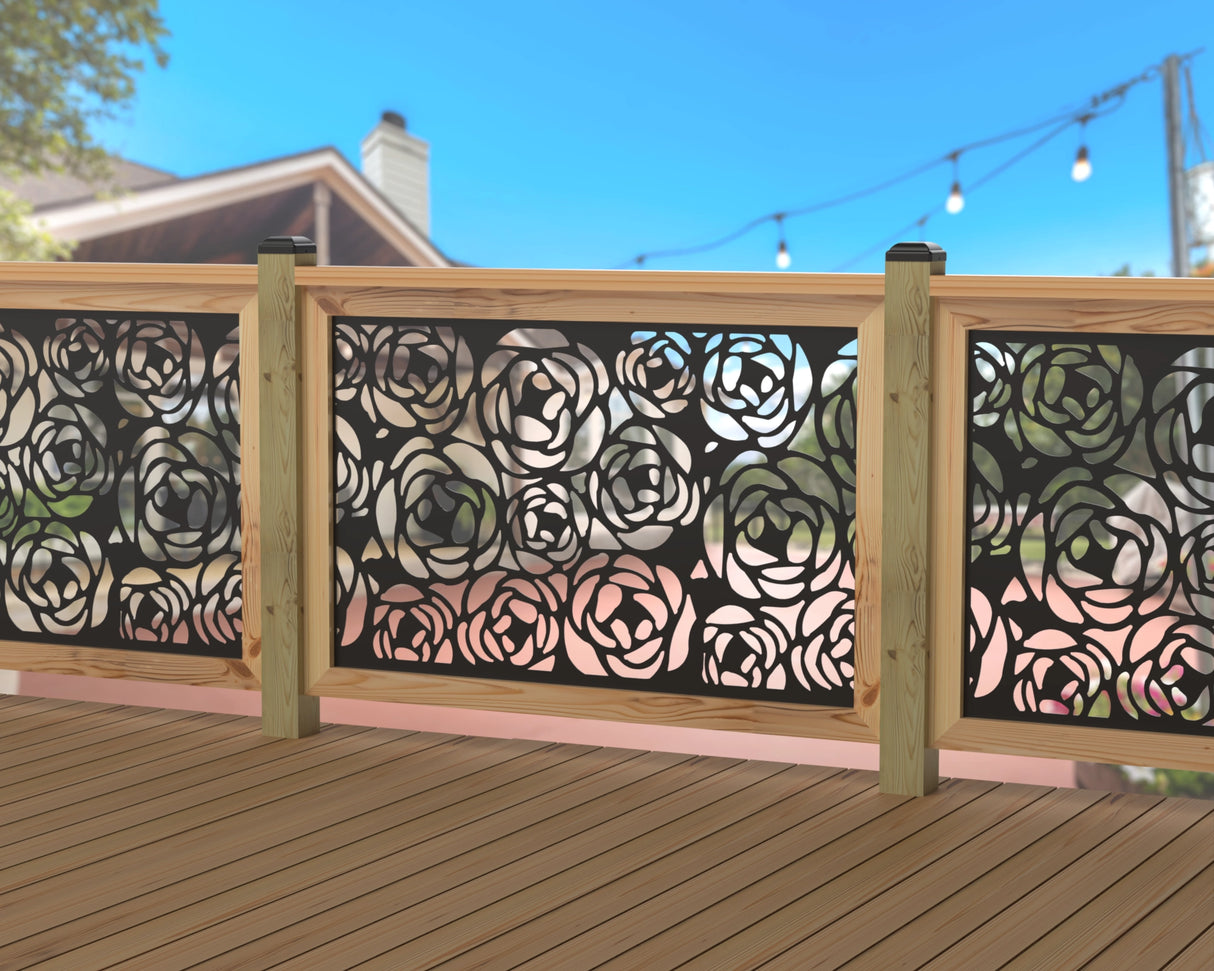 Rose Bush Railing Panel Insert - Madison Iron and Wood