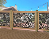 Rose Bush Railing Panel Insert - Madison Iron and Wood
