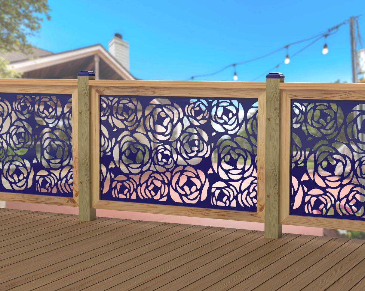 Rose Bush Railing Panel Insert - Madison Iron and Wood
