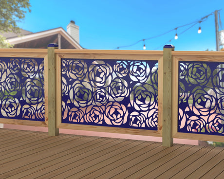 Rose Bush Railing Panel Insert - Madison Iron and Wood