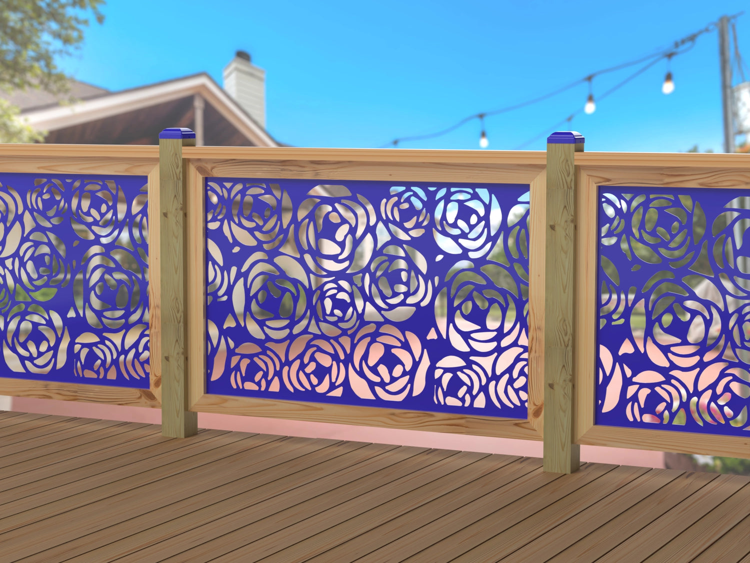 Rose Bush Railing Panel Insert - Madison Iron and Wood