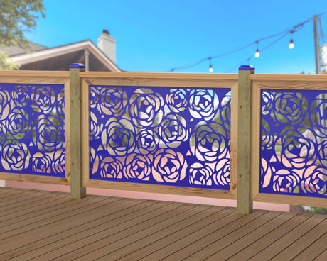 Rose Bush Railing Panel Insert - Madison Iron and Wood