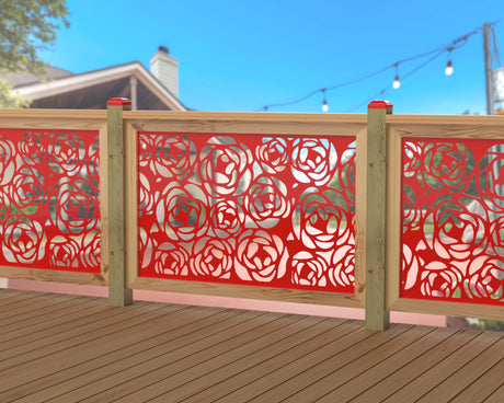 Rose Bush Railing Panel Insert - Madison Iron and Wood