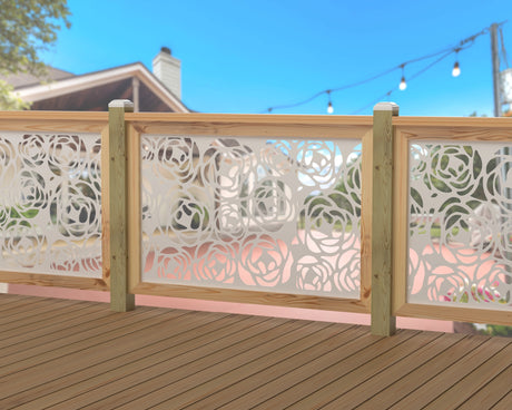 Rose Bush Railing Panel Insert - Madison Iron and Wood