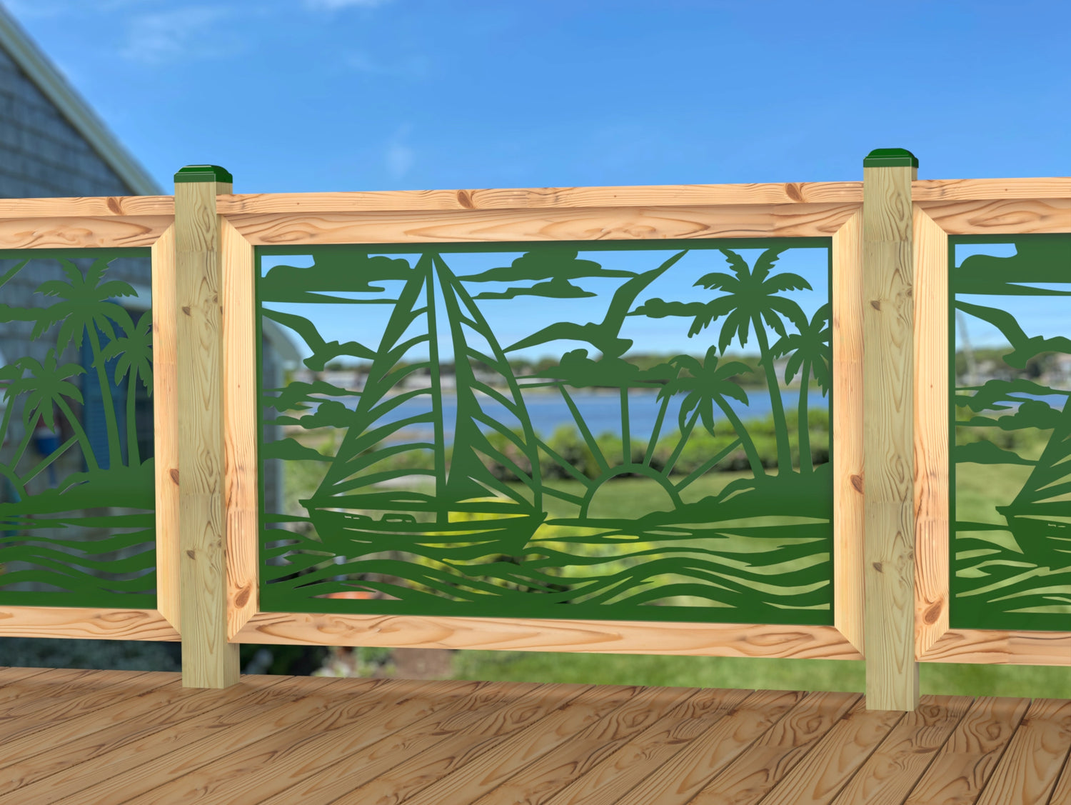 Sailboat at Sunset Railing Panel Insert