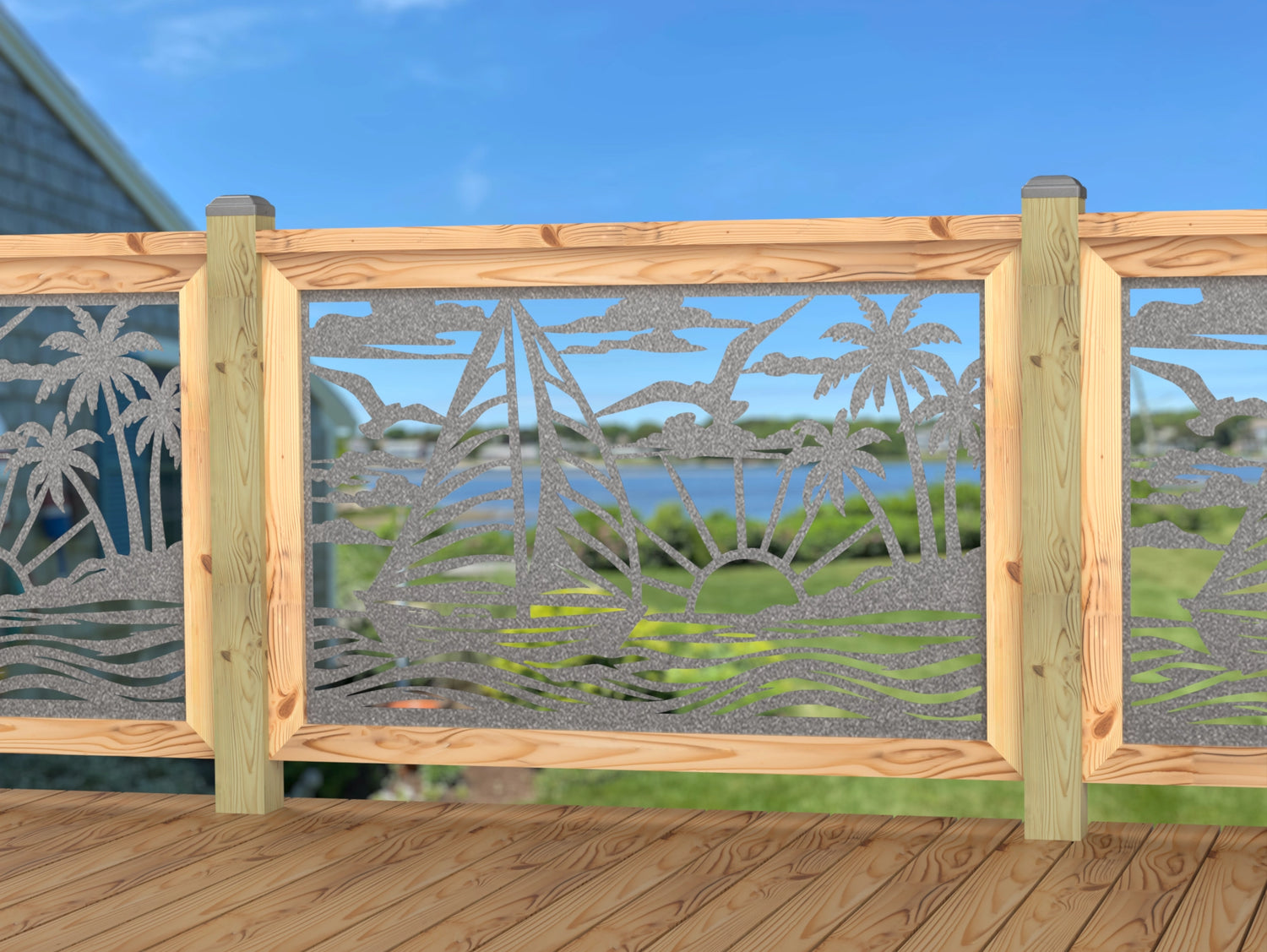 Sailboat at Sunset Railing Panel Insert