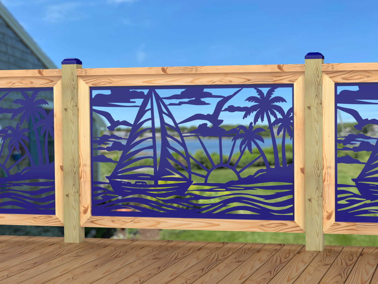 Sailboat at Sunset Railing Panel Insert