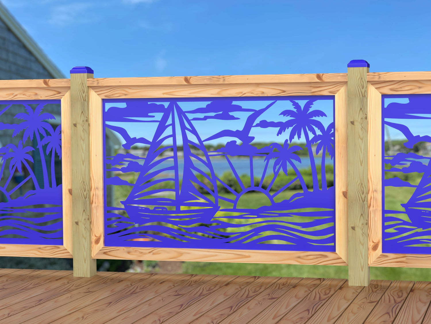 Sailboat at Sunset Railing Panel Insert