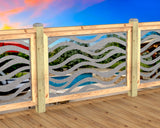 Inserto de panel de barandilla con paisaje forestal