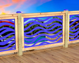 Inserto de panel de barandilla con paisaje forestal