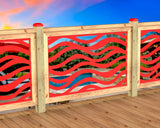 Inserto de panel de barandilla con paisaje forestal