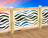 Inserto de panel de barandilla con paisaje forestal