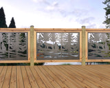 47"x30" - Wolves Howling Fence/Gate Panel Insert - Madison Iron and Wood