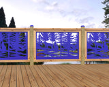 47"x30" - Wolves Howling Fence/Gate Panel Insert - Madison Iron and Wood