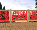 47"x30" - Wolves Howling Fence/Gate Panel Insert - Madison Iron and Wood