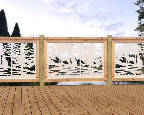 47"x30" - Wolves Howling Fence/Gate Panel Insert - Madison Iron and Wood