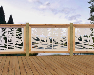 47"x30" - Wolves Howling Fence/Gate Panel Insert - Madison Iron and Wood
