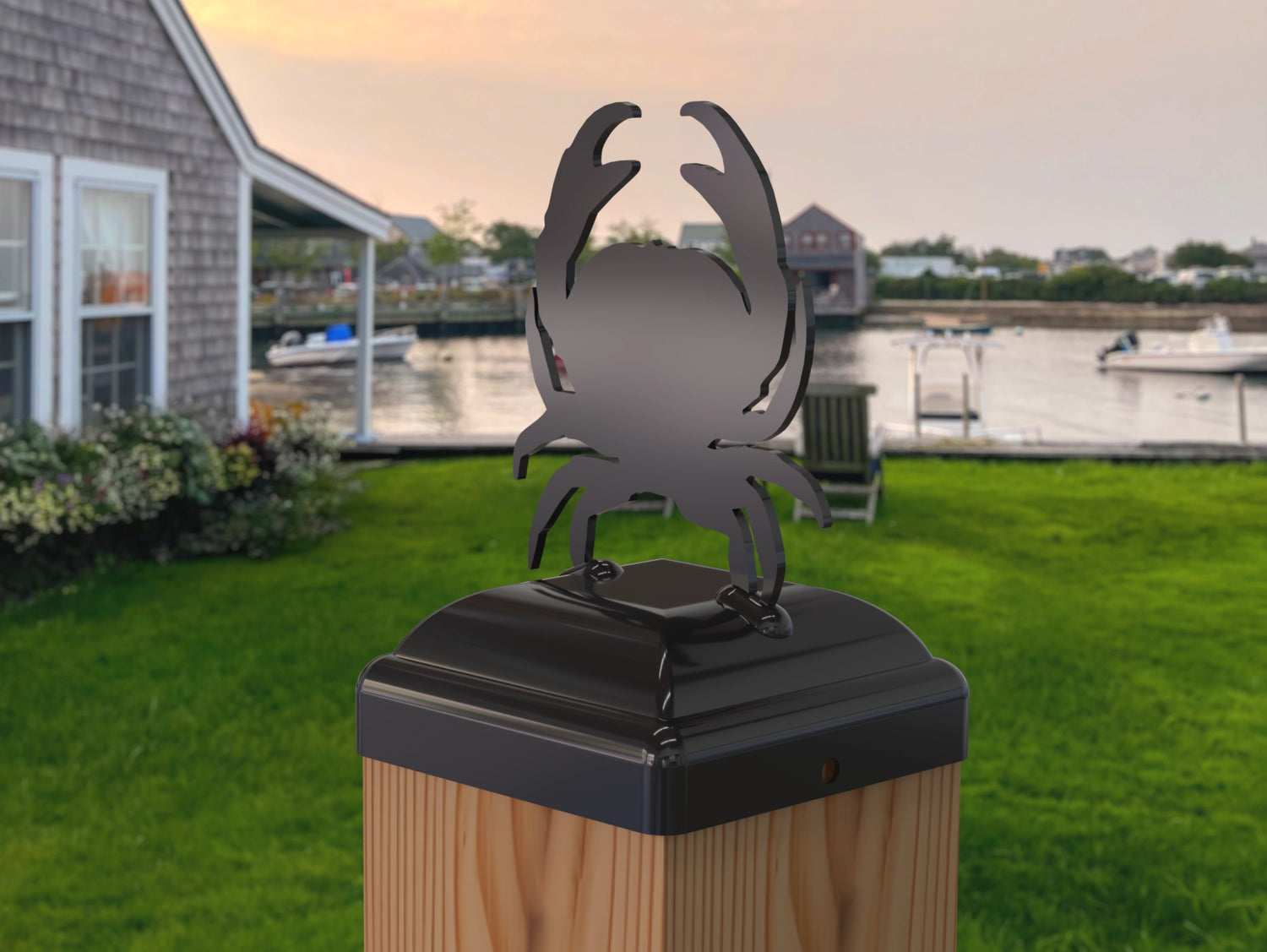 Crab Fence Post Cap (Multiple Post Sizes Available) - Madison Iron and Wood