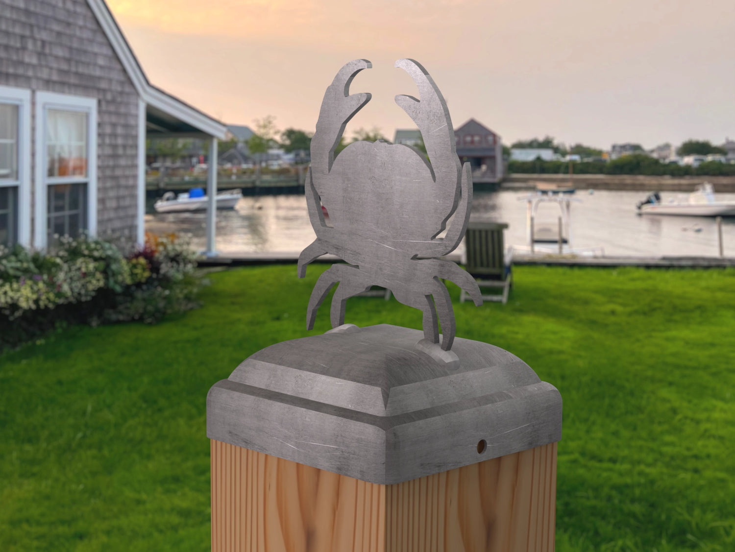 Crab Fence Post Cap (Multiple Post Sizes Available) - Madison Iron and Wood