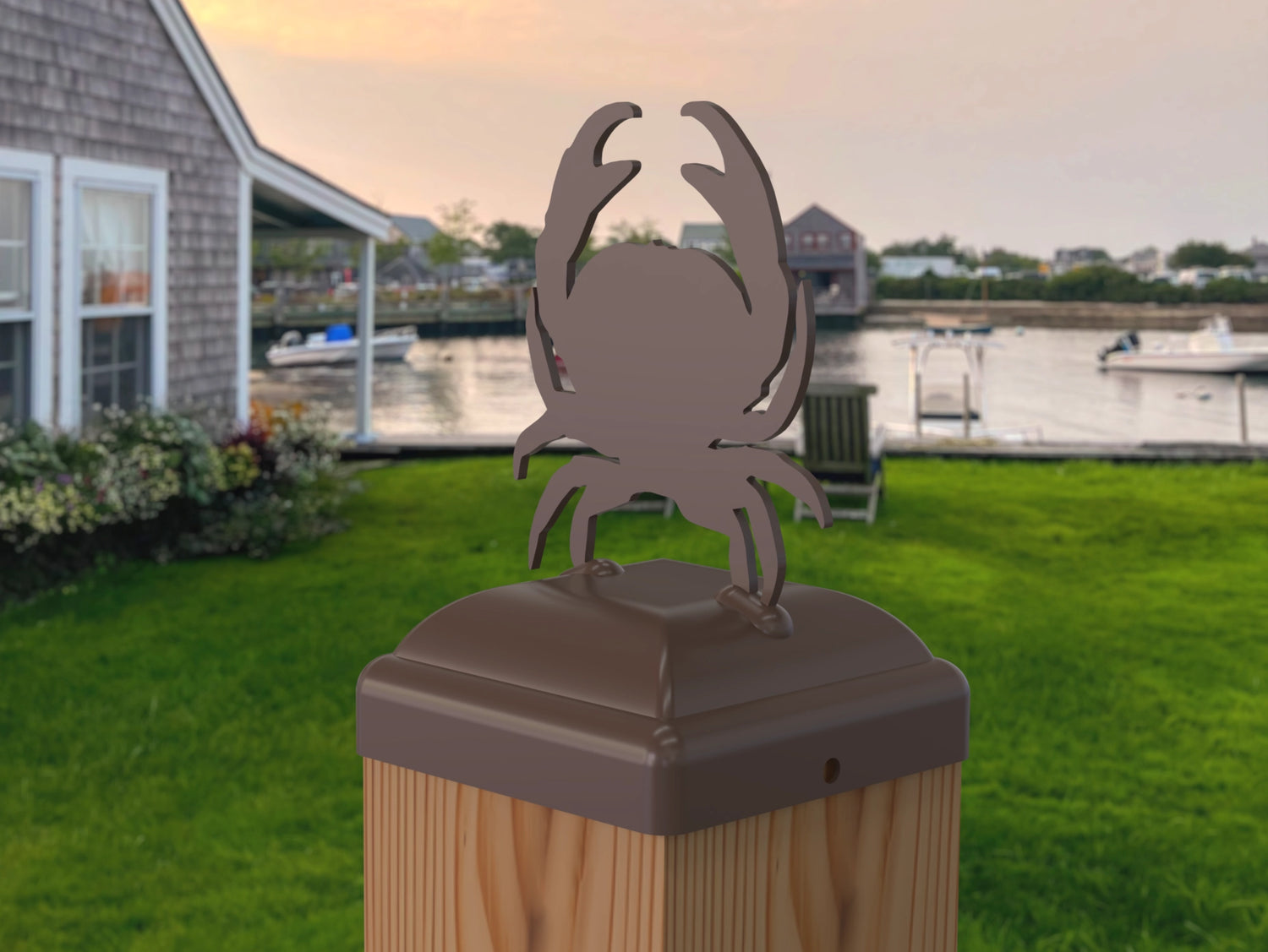 Crab Fence Post Cap (Multiple Post Sizes Available) - Madison Iron and Wood