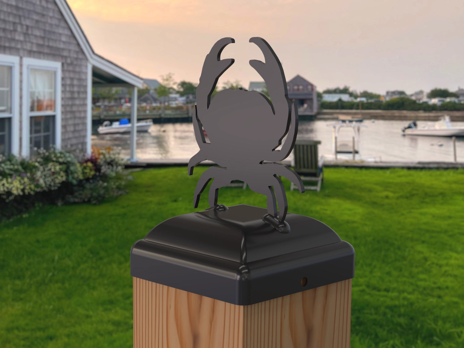 Crab Fence Post Cap (Multiple Post Sizes Available) - Madison Iron and Wood