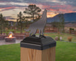 Wolf Howling Fence Post Cap (Multiple Post Sizes Available) - Madison Iron and Wood