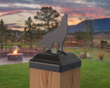 Wolf Howling Fence Post Cap (Multiple Post Sizes Available) - Madison Iron and Wood