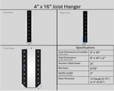 Support de suspension pour solive 2"x6"