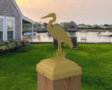 Blue Heron Fence Post Cap (Multiple Post Sizes Available) - Madison Iron and Wood