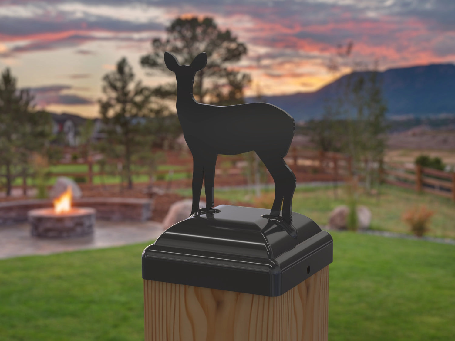 Doe Fence Post Cap (Multiple Post Sizes Available) - Madison Iron and Wood