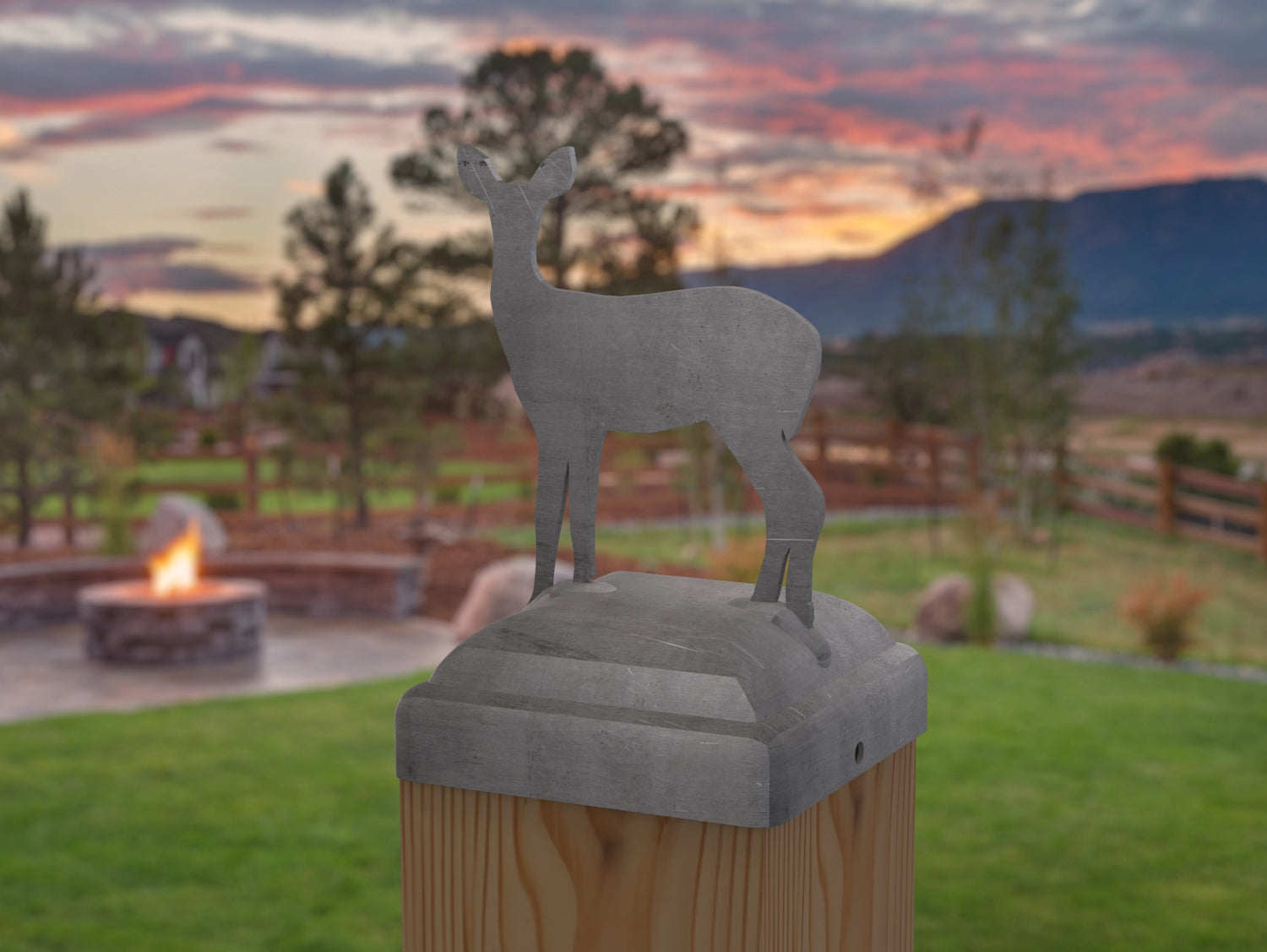 Doe Fence Post Cap (Multiple Post Sizes Available) - Madison Iron and Wood