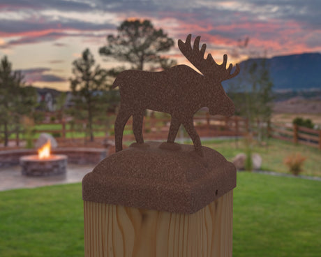 Moose Fence Post Cap (Multiple Post Sizes Available) - Madison Iron and Wood