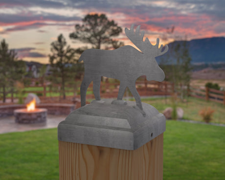 Moose Fence Post Cap (Multiple Post Sizes Available) - Madison Iron and Wood