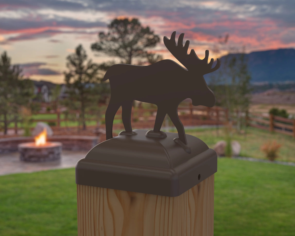 Moose Fence Post Cap (Multiple Post Sizes Available) - Madison Iron and Wood