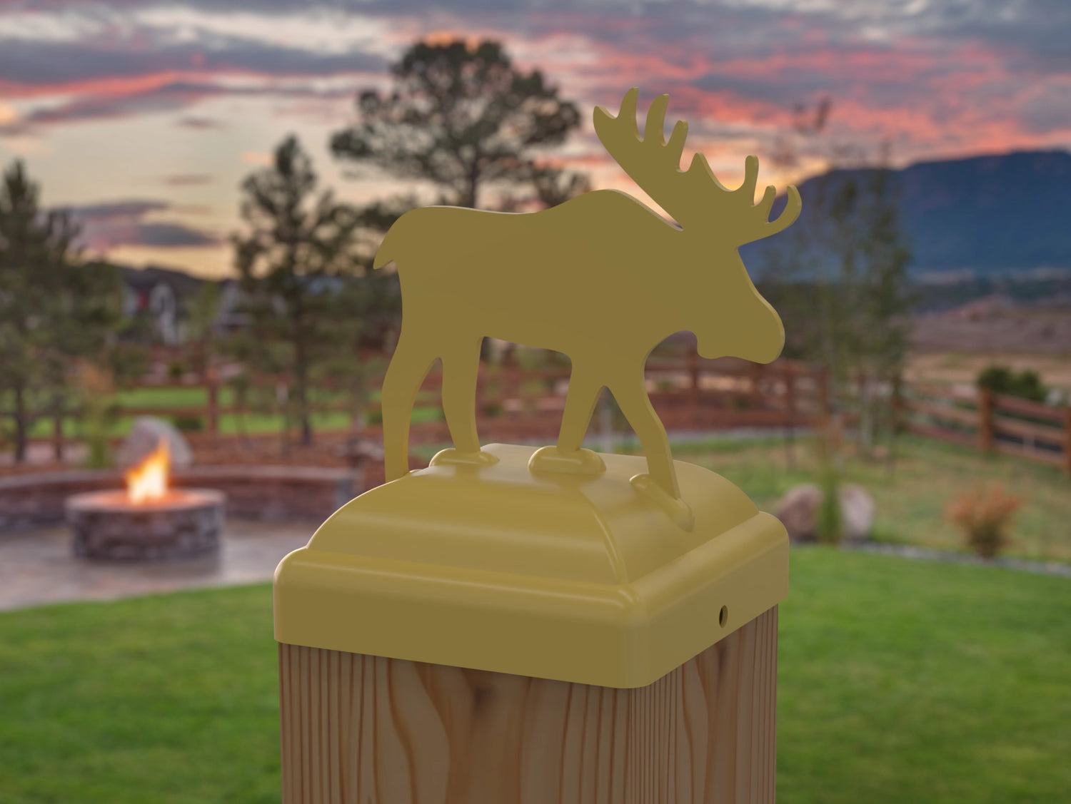 Moose Fence Post Cap (Multiple Post Sizes Available) - Madison Iron and Wood