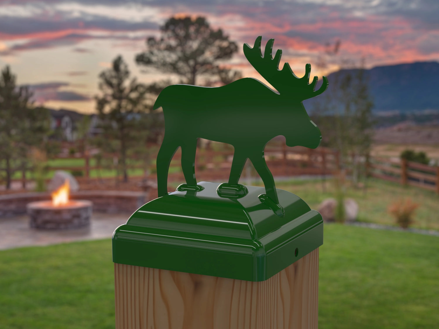 Moose Fence Post Cap (Multiple Post Sizes Available) - Madison Iron and Wood