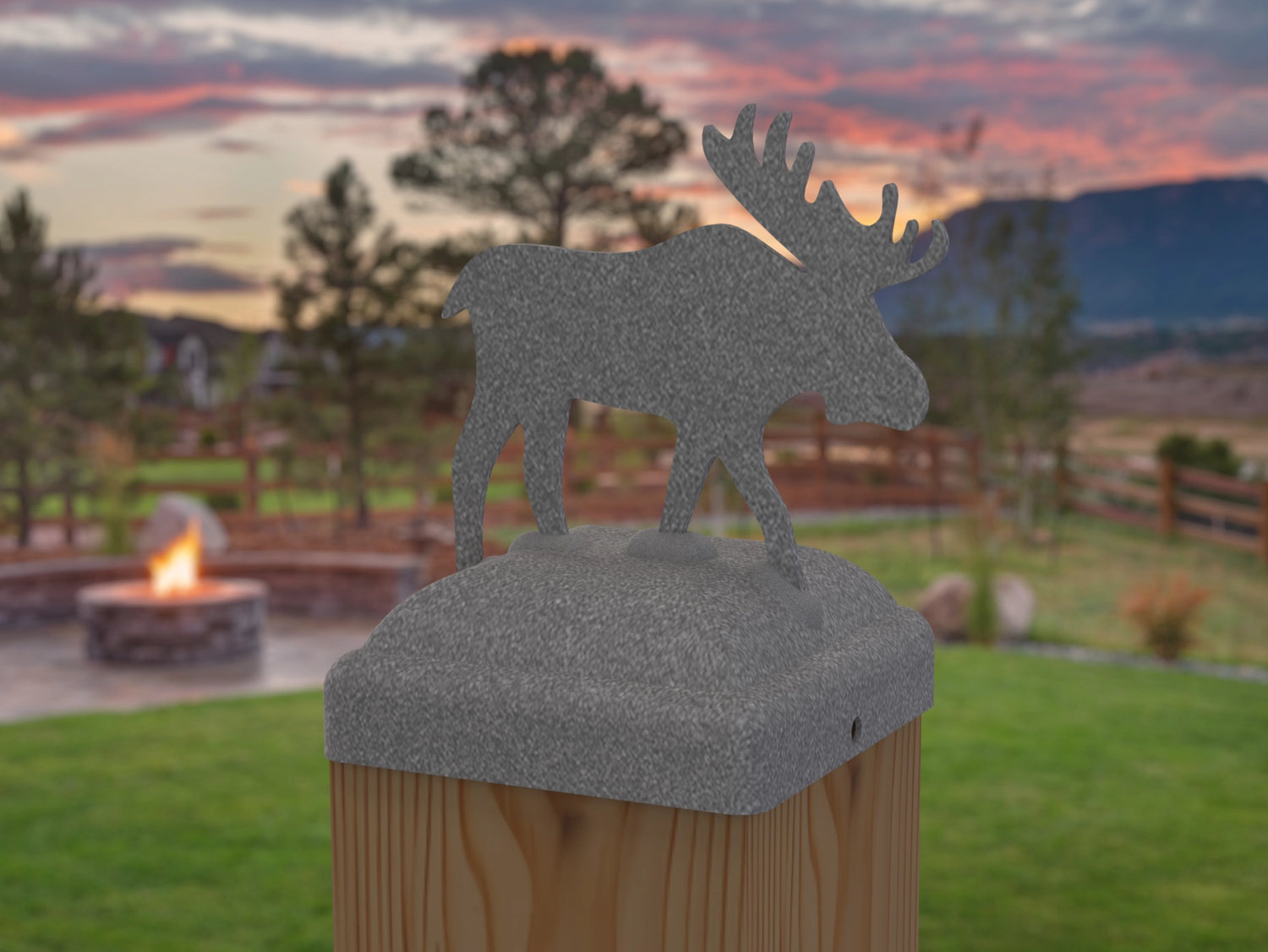 Moose Fence Post Cap (Multiple Post Sizes Available) - Madison Iron and Wood