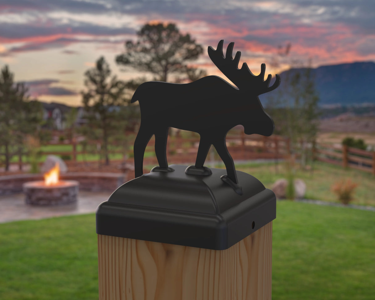 Moose Fence Post Cap (Multiple Post Sizes Available) - Madison Iron and Wood