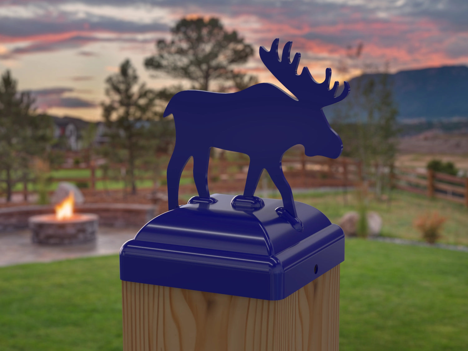 Moose Fence Post Cap (Multiple Post Sizes Available) - Madison Iron and Wood