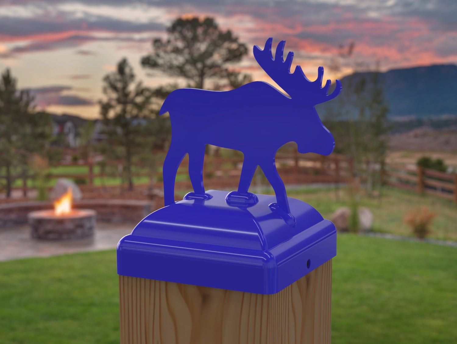 Moose Fence Post Cap (Multiple Post Sizes Available) - Madison Iron and Wood