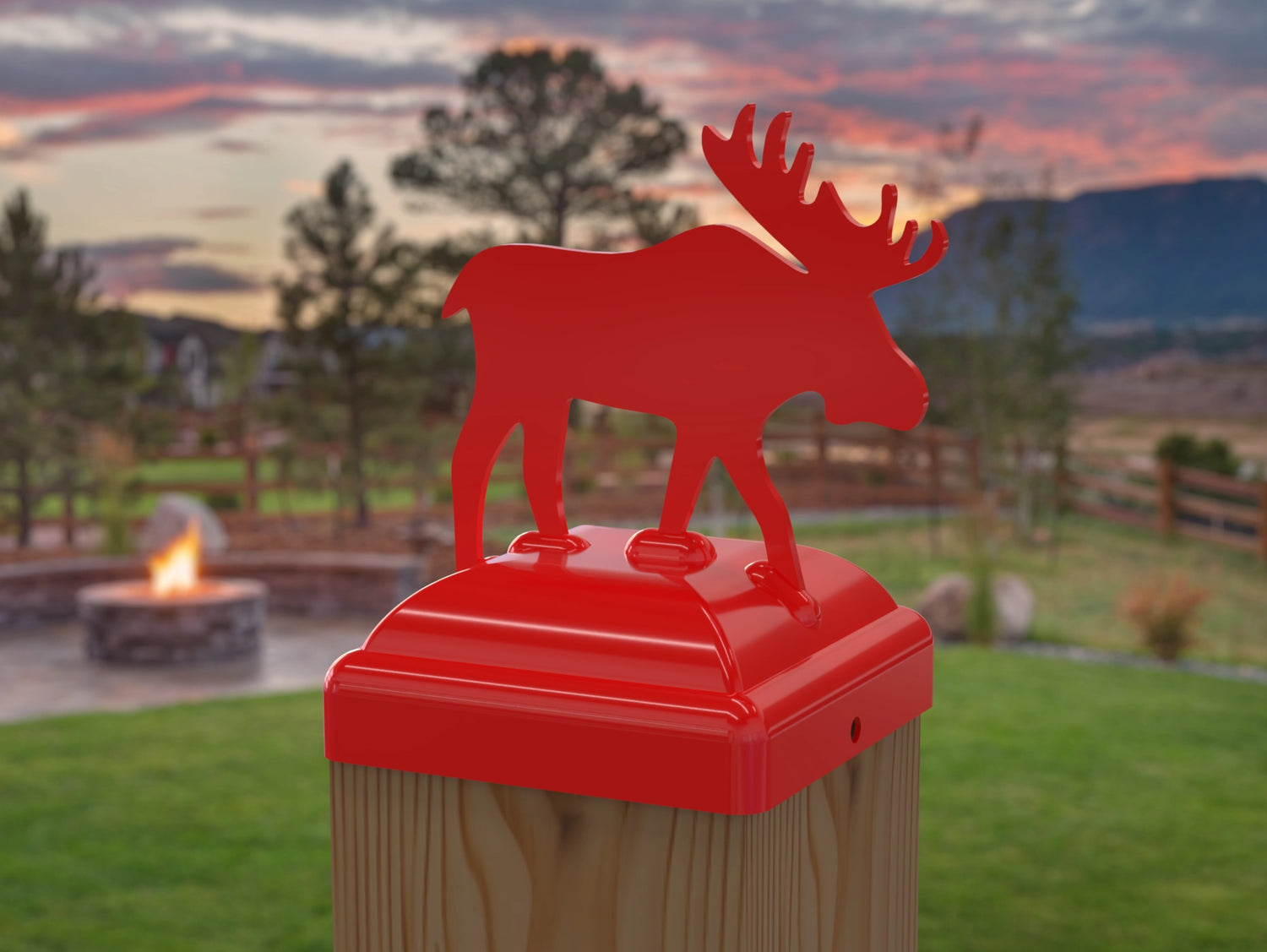 Moose Fence Post Cap (Multiple Post Sizes Available) - Madison Iron and Wood