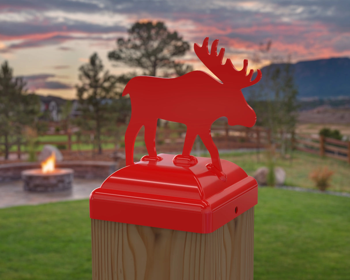 Moose Fence Post Cap (Multiple Post Sizes Available) - Madison Iron and Wood