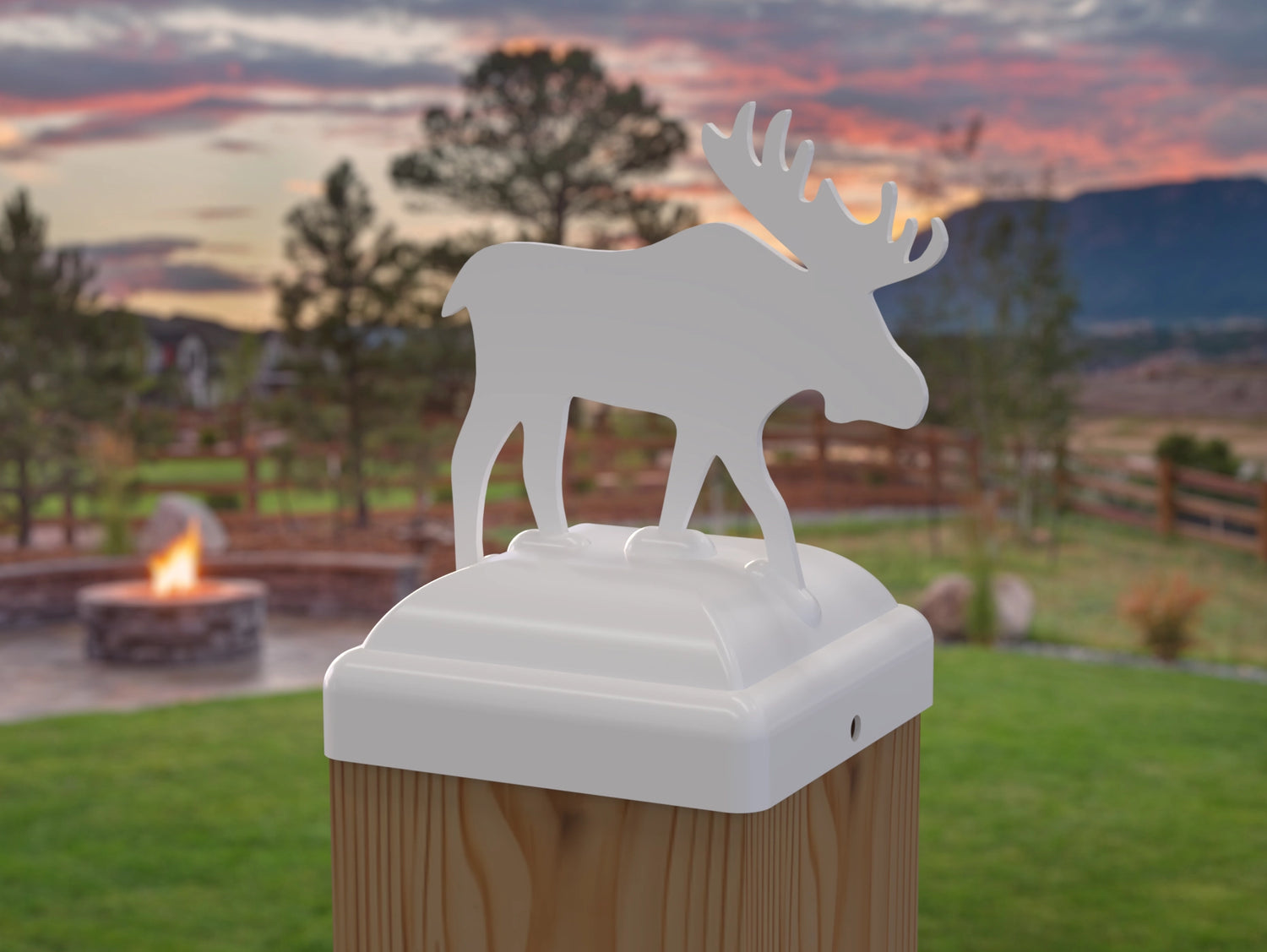 Moose Fence Post Cap (Multiple Post Sizes Available) - Madison Iron and Wood