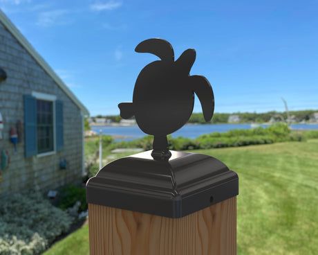 Sea Turtle Fence Post Cap (Multiple Post Sizes Available) - Madison Iron and Wood