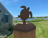 Sea Turtle Fence Post Cap (Multiple Post Sizes Available) - Madison Iron and Wood