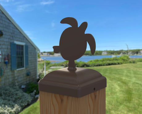 Sea Turtle Fence Post Cap (Multiple Post Sizes Available) - Madison Iron and Wood