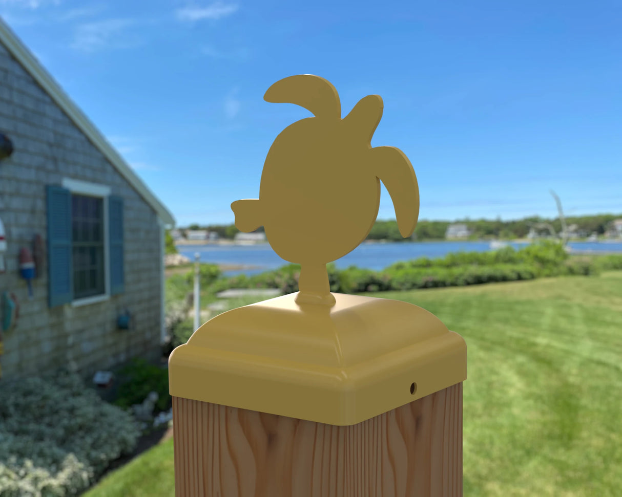 Sea Turtle Fence Post Cap (Multiple Post Sizes Available) - Madison Iron and Wood