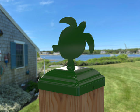 Sea Turtle Fence Post Cap (Multiple Post Sizes Available) - Madison Iron and Wood
