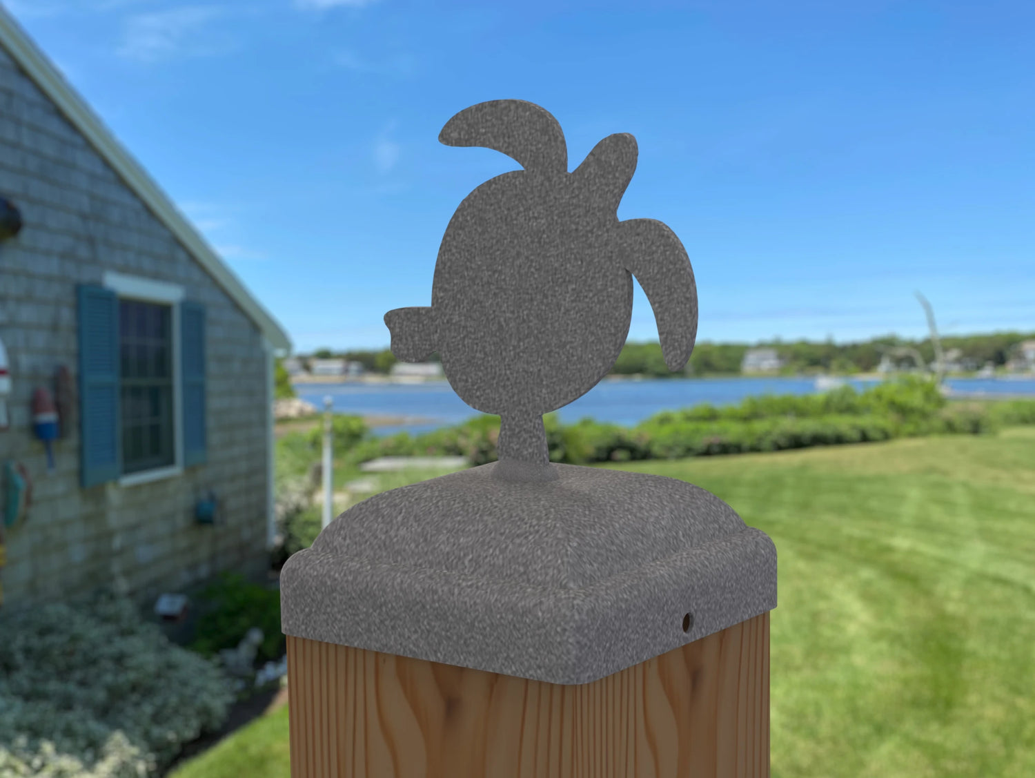 Sea Turtle Fence Post Cap (Multiple Post Sizes Available) - Madison Iron and Wood
